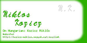 miklos kozicz business card