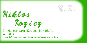 miklos kozicz business card